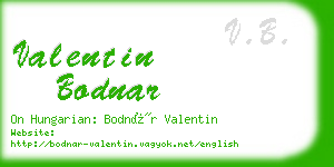 valentin bodnar business card